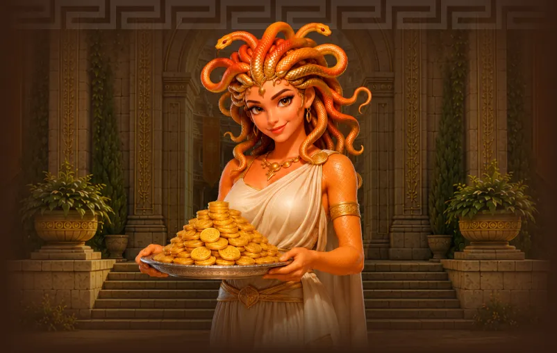 Medusa con una ciotola di monete d’oro